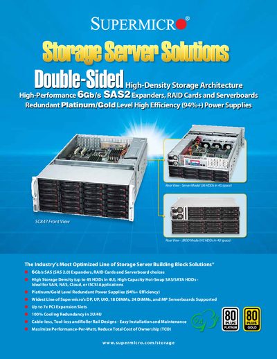 Supermicro SC847A/E1/E2/E16/E26 Series Storage Server Solutions Manual - cover page
