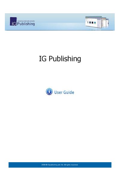 IG Publishing User Guide