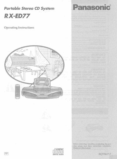 Panasonic RX-ED77 Portable Stereo CD System Operating Instructions - cover page