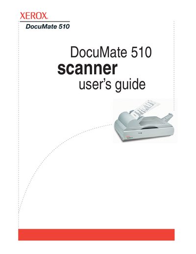 Xerox DocuMate 510 Scanner User's Guide - cover page