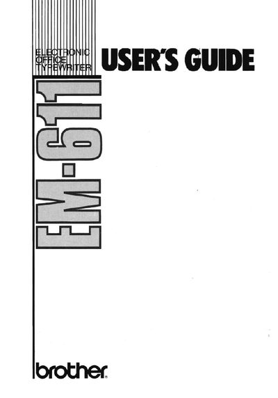 Brother EM-611 Office Typewriter User's Guide - cover page