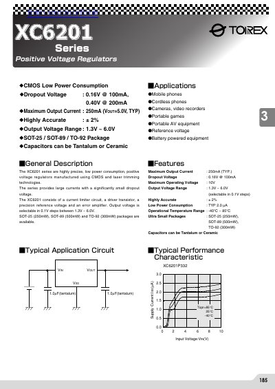 Torex XC6201 Series Datasheet - cover page