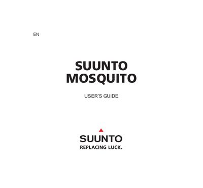 Suunto Mosquito Dive Computer User Guide - cover page
