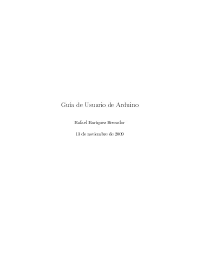 Arduino Diecimila User Guide - cover page