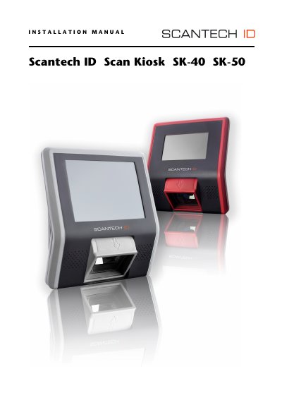 Scantech-ID SK-40 / SK-50 Installation Guide - cover page