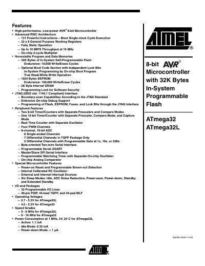 Atmel ATmega32/ATmega32L User Manual