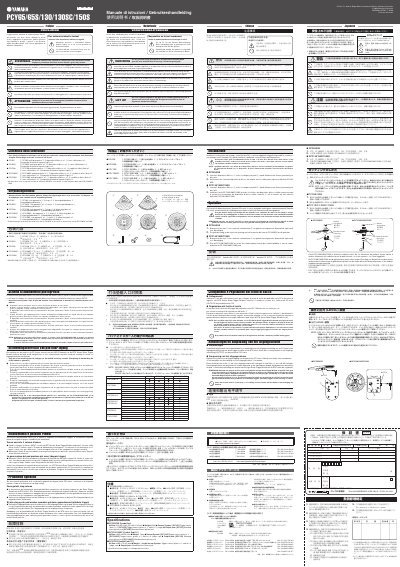Yamaha PCY65/65S/130/130SC/150S Drum Pad User Manual - cover page