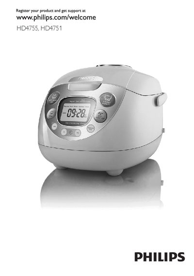 Philips HD4755 HD4751 Rice Cooker User Manual - cover page