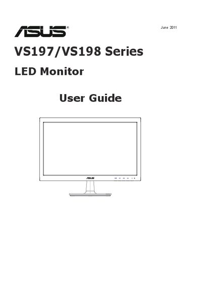ASUS VS197/VS198 Series LED Monitor User Manual - cover page