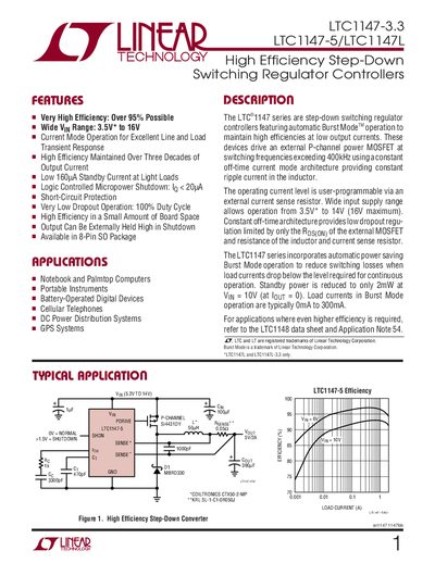 LINEAR TECHNOLOGY LTC1147-3.3 LTC1147-5/LTC1147L Manual