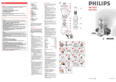 Philips HR2839/HR2838 Blender User Manual - cover page