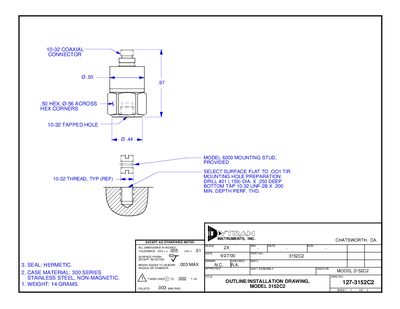 Dytran 3152C2 Piezoelectric Accelerometer Data Sheet - cover page