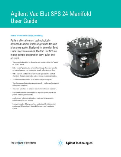 Agilent Vac Elut SPS 24 Manifold User Guide