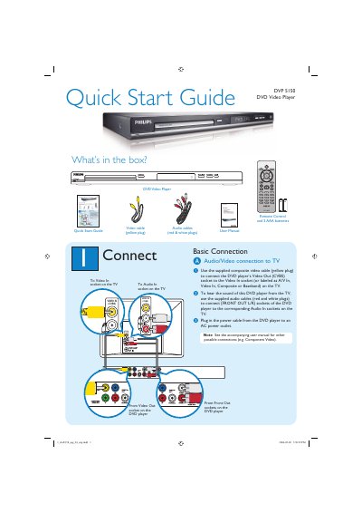 Philips DVP 5150 DVD Video Player Quick Start Guide