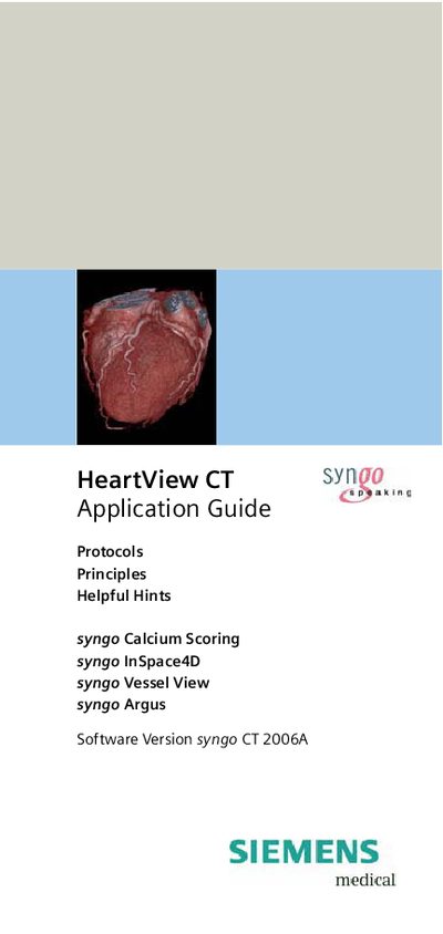 Siemens HeartView CT Application Guide - cover page