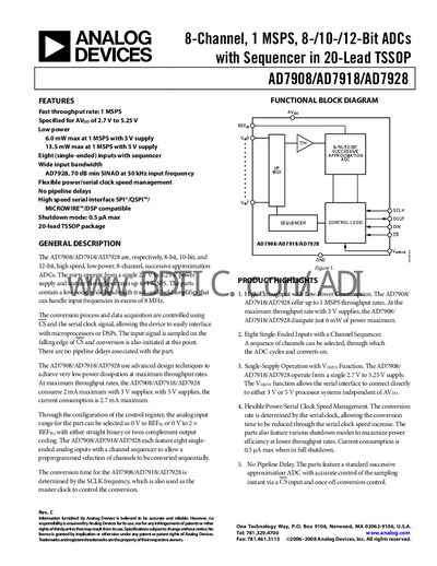 Analog Devices AD7918 Handbook - cover page
