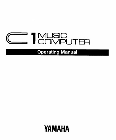 Yamaha C1 Music Computer Operating Manual - cover page