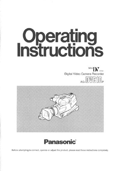 Panasonic AGDVC10P Manual