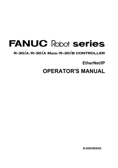 FANUC R-30+A/R-30+A Mate/R-30+B Controller Operator's Manual cover