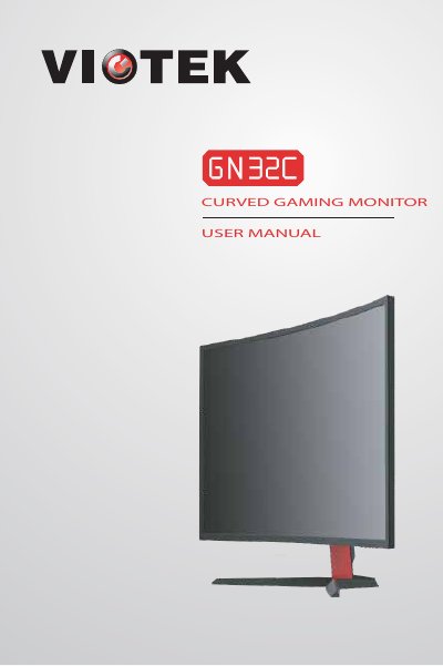 VIOTEK Curved Gaming Monitor User Manual - cover page