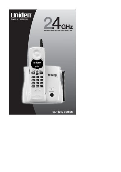 Uniden EXP3240 Series Cordless Phone User Manual - cover page