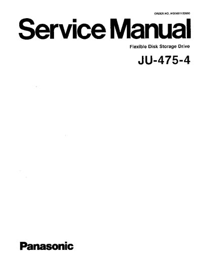 Panasonic JU-475-4 Service Manual - cover page