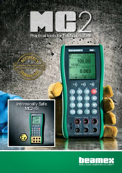 Beamex MC2-PE MC2-TE MC2-MF MC2-IS technology data - cover page