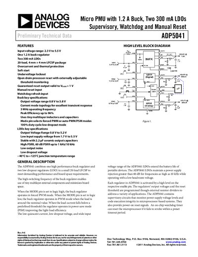 Analog Devices ADP5041 Datasheet - cover page