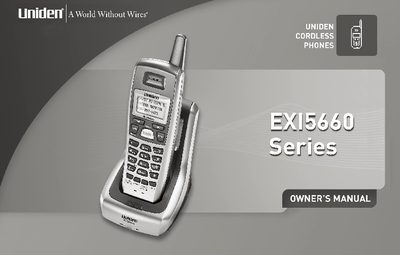 Uniden EXI5660 Cordless Telephone Setup Guide - cover page