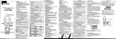 Ideal 61-734 400 Amp Clamp Meter Operating Instructions - cover page
