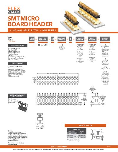 Samtec MW Series Connector Specification - cover page
