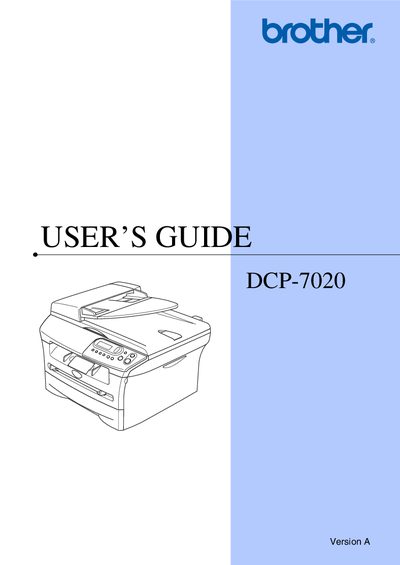 Brother DCP-7020 User's Guide - cover page