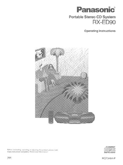 Panasonic RX-ED90 Portable Stereo CD System Operating Instructions - cover page