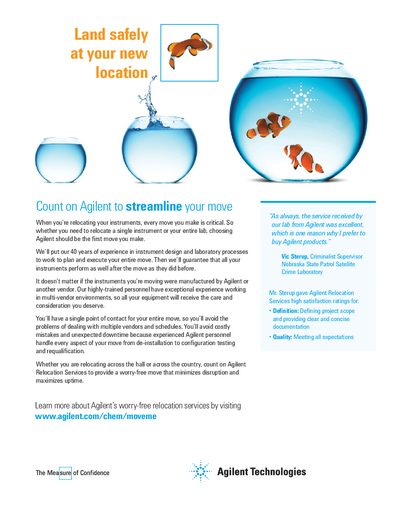 Agilent Relocation Services Brochure - cover page