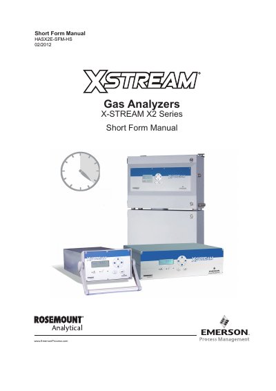 Rosemount Analytical X-STREAM X2 Series Gas Analyzer Short Form Manual - cover page