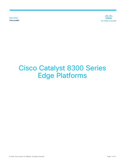 Cisco Catalyst 8300 Series Edge Platforms Data Sheet - cover page