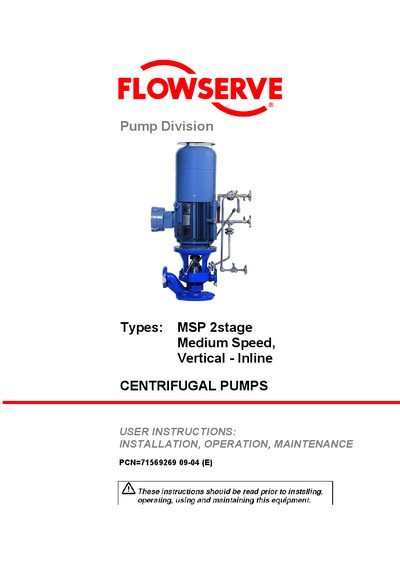 MSP-2stage USER INSTRUCTIONS ENGLISH 71569269 09/04 Manual - cover page
