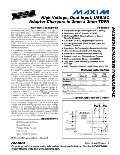 MAXIM MAX8804W/MAX8804Y/MAX8804Z handbook - cover page