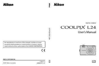 Nikon COOLPIX L24 Digital Camera User Manual - cover page