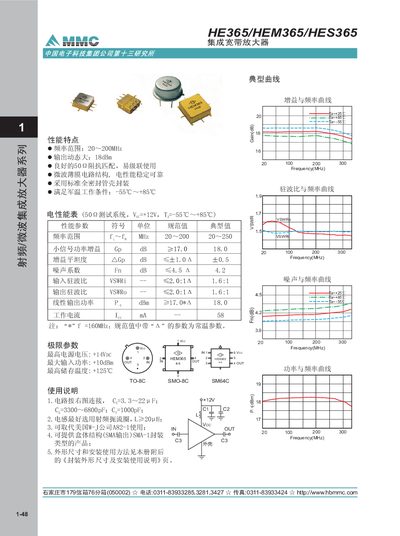 HBM HE365/HEM365/HES365 Integration Broadband Amplifier Manual - cover page