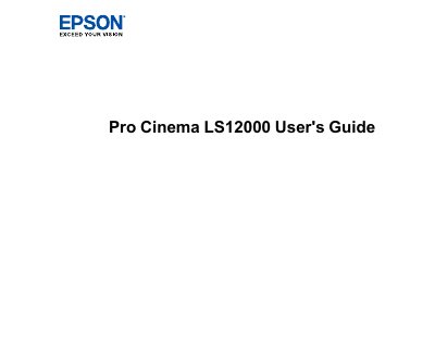 Epson LS12000 Projector User Manual - cover page