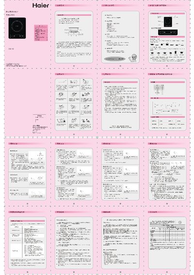 Haier CS2102 Induction Cooker User Manual - cover page