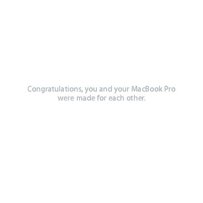 apple Congratulations you your MacBook Pro were made for each other.(3) - cover page
