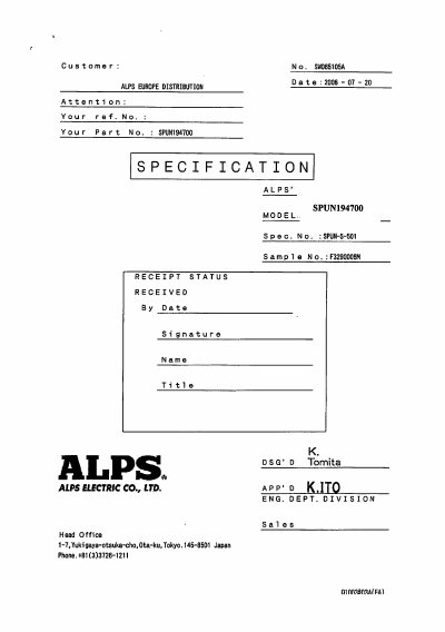ALPS 317957 Manual - cover page