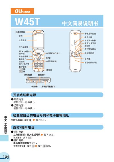 au W45T User Manual - cover page