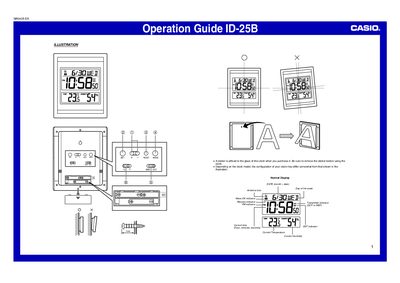 Casio ID-25B Operation Guide - cover page