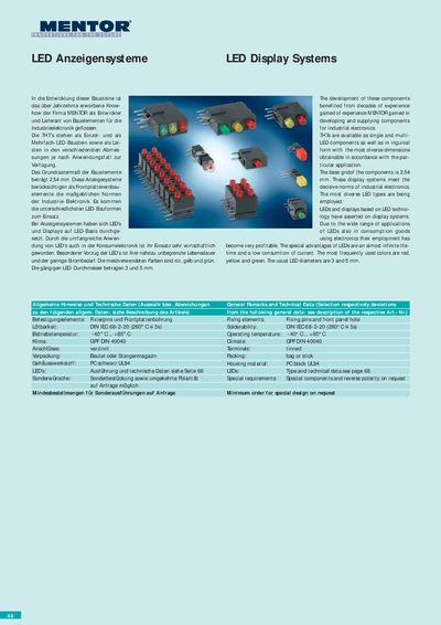 Mentor LED Display Systems Specifications Manual - cover page