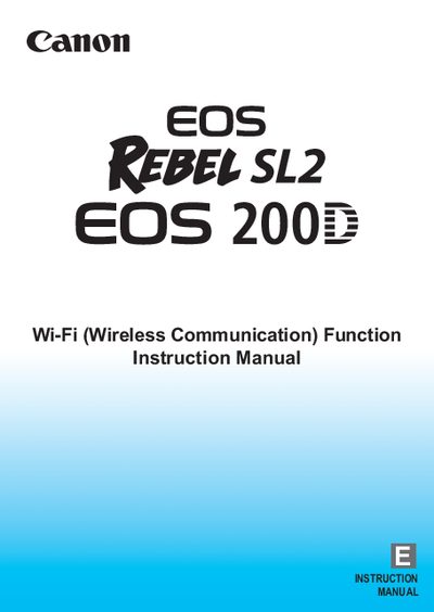 Canon Wi‑Fi Function Instruction Manual - cover page