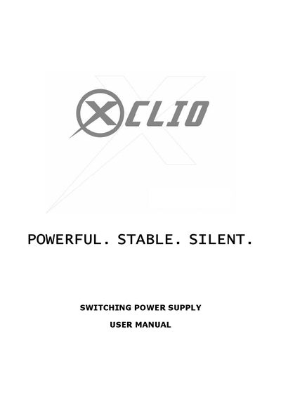 XCLIO Switching Power Supply User Manual - cover page