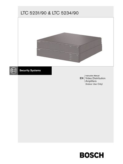 Bosch LTC 5231/90 & LTC 5234/90 Video Distribution Amplifier Instruction Manual - cover page
